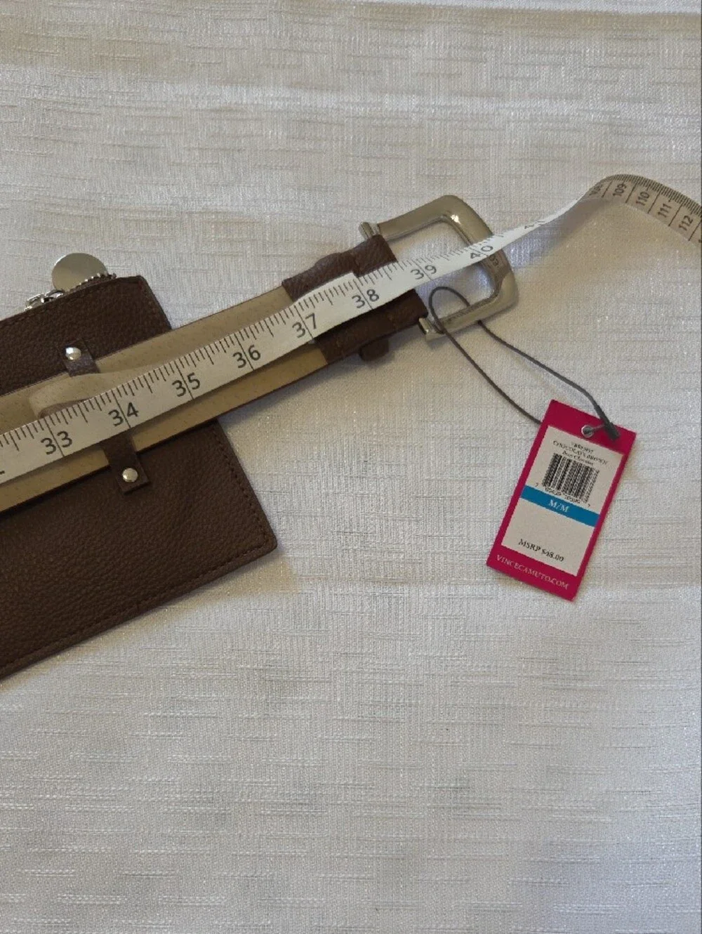 Vince Camuto Brown Leather Belt Bag with Zip Pouch